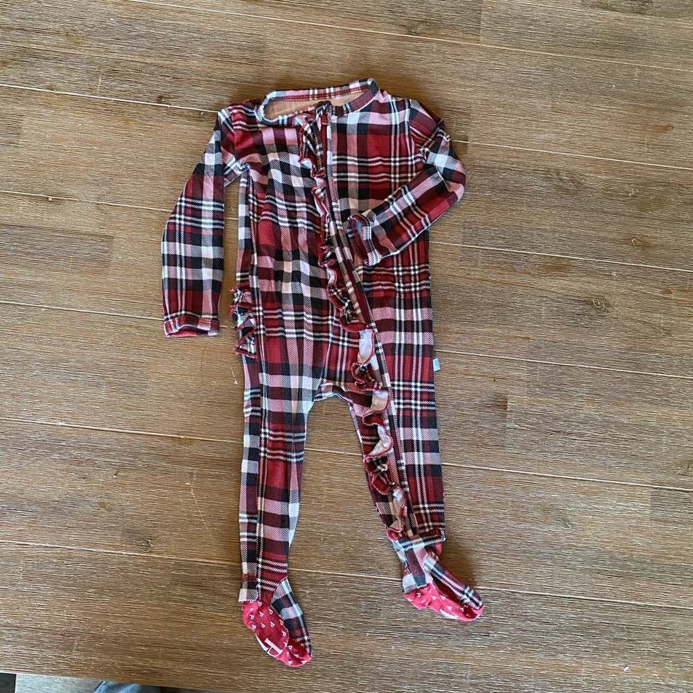 Posh Peanut  Buffalo Plaid zip up pajamas